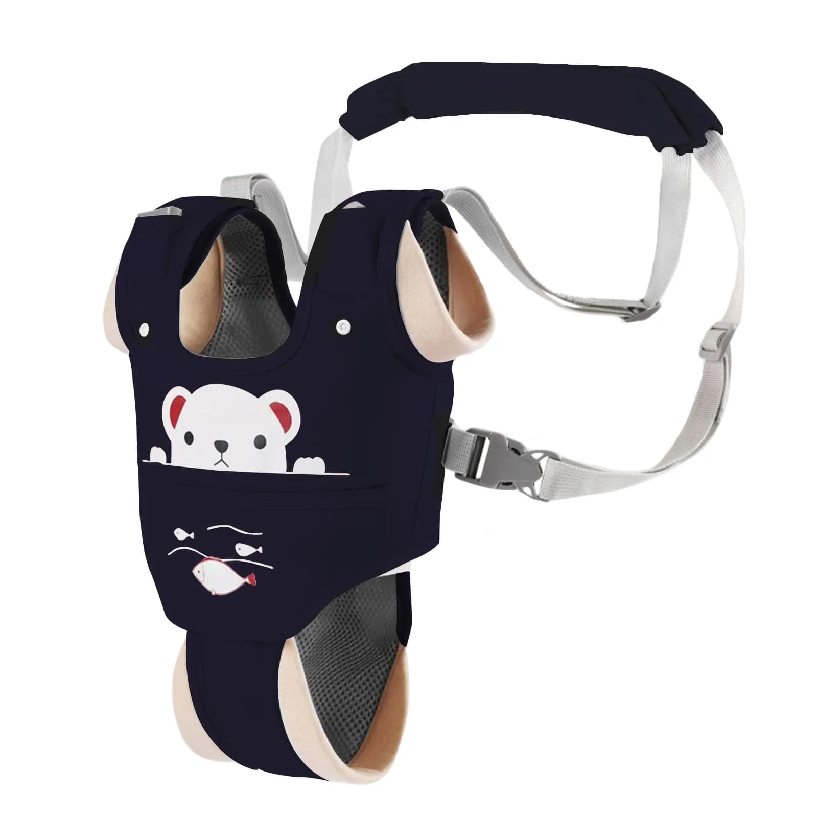 Ocanoiy Baby Walking Harness Handheld Baby Walker Assistant Belt with Detachable Crotch, Dark Blue, 9-24 Months - view 2