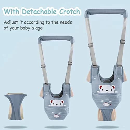 Ocanoiy Baby Walking Harness Handheld Baby Walker Assistant Belt Blue | Adjustable Cotton Mesh for 9-24 Month Toddlers thumbnail 4