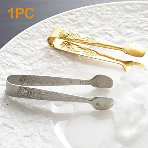 Saycker Mini Serving Tongs 10.5cm Rose Pattern Stainless Steel for Sugar & Appetizers thumbnail 5