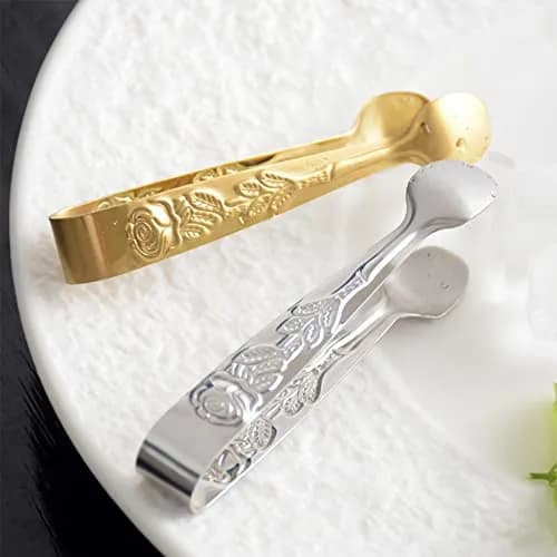Saycker Mini Serving Tongs 10.5cm Rose Pattern Stainless Steel for Sugar & Appetizers thumbnail 8