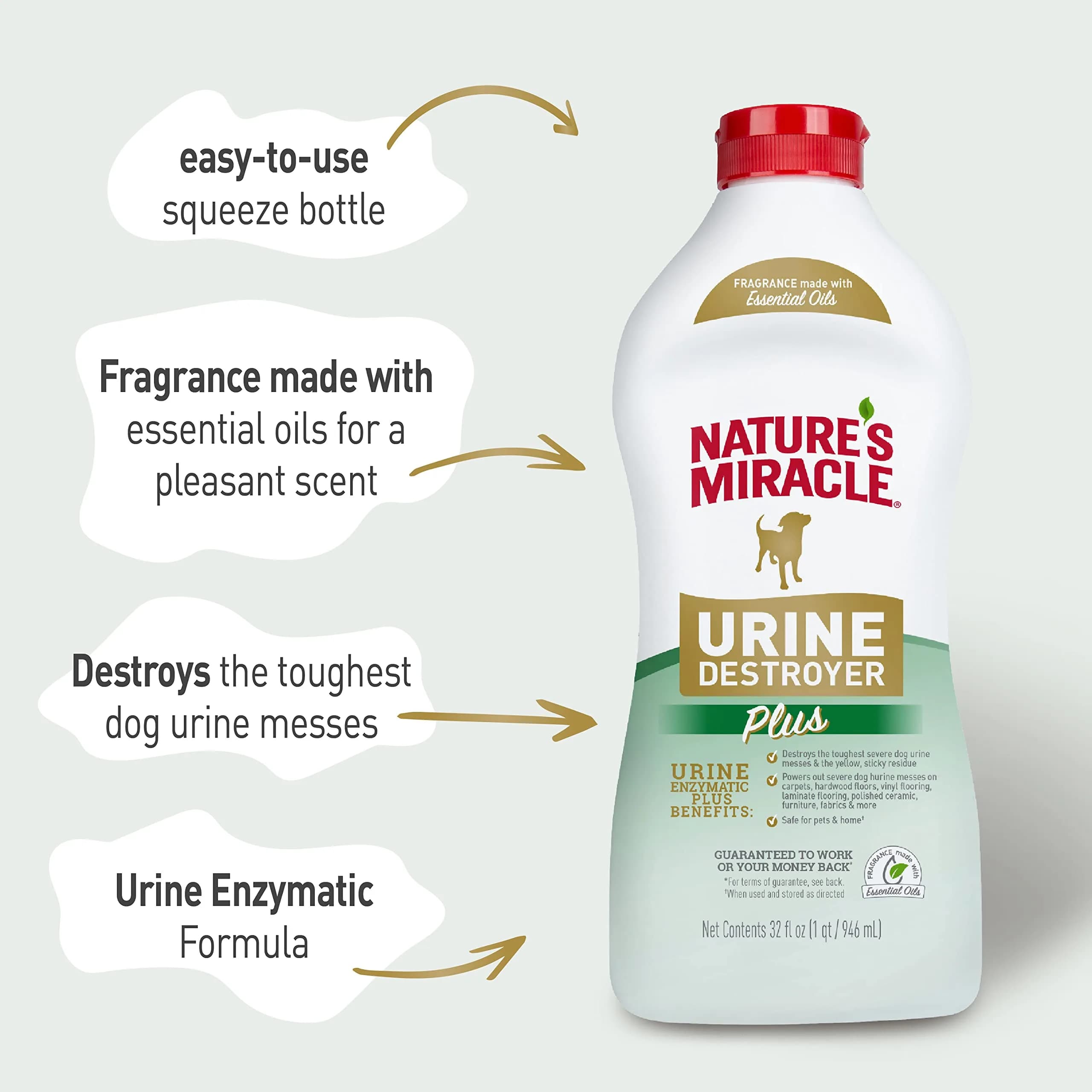 Nature's Miracle Dog Urine Destroyer Plus Enzymatic Cleaner 946ml (32 Fl Oz) | Tough on Dog Urine Stains & Odors - view 5