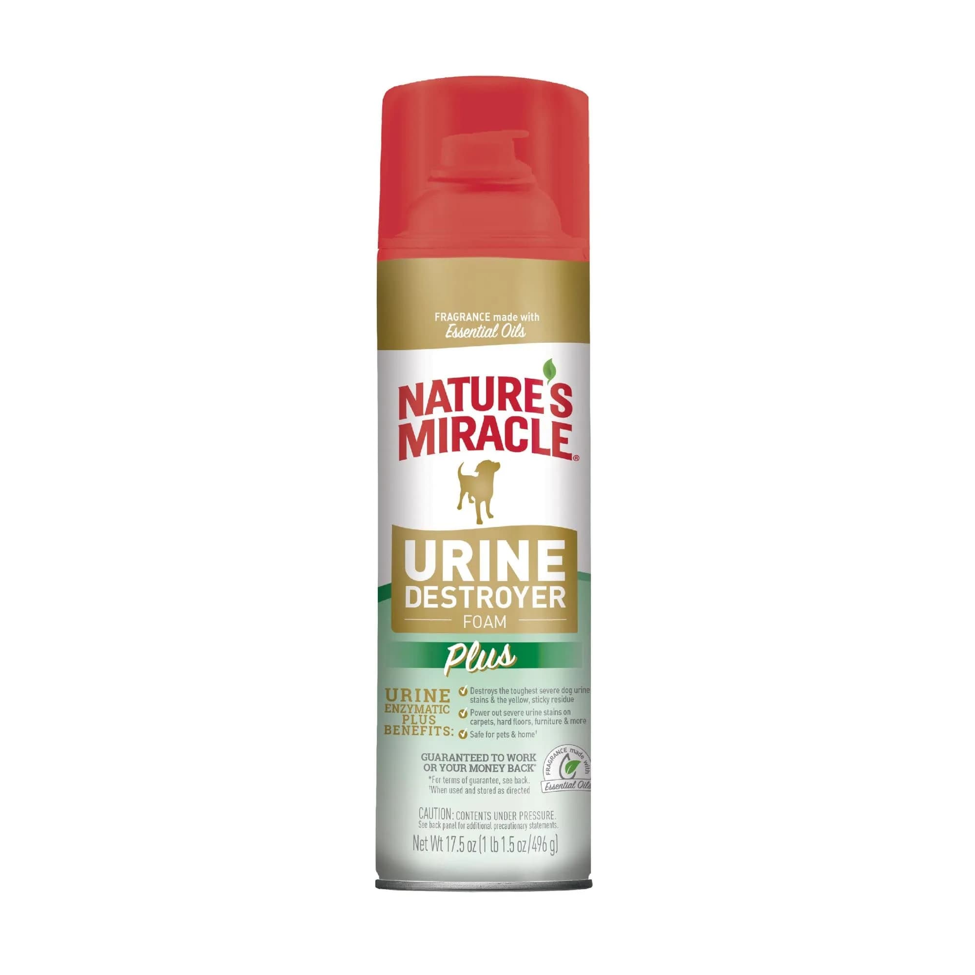 Nature's Miracle Dog Urine Destroyer Plus Foam 492ml (17.5 Fl Oz) | Enzymatic Cleaner for Tough Dog Urine Stains — 17.5 Fl Oz