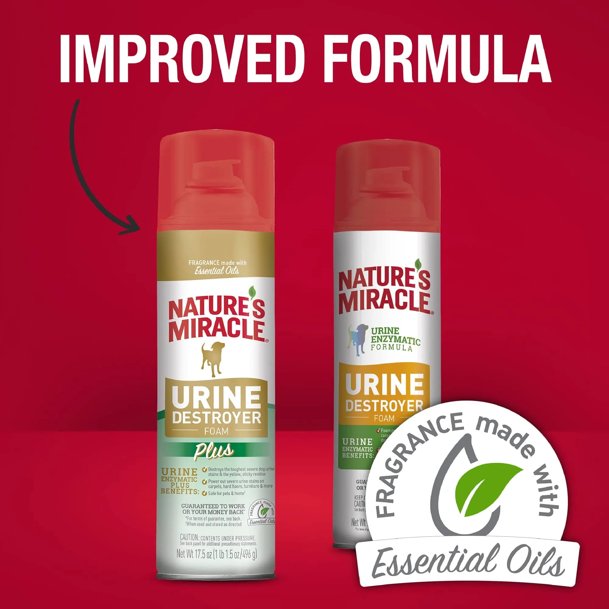 Nature's Miracle Dog Urine Destroyer Plus Foam 492ml (17.5 Fl Oz) | Enzymatic Cleaner for Tough Dog Urine Stains - view 9