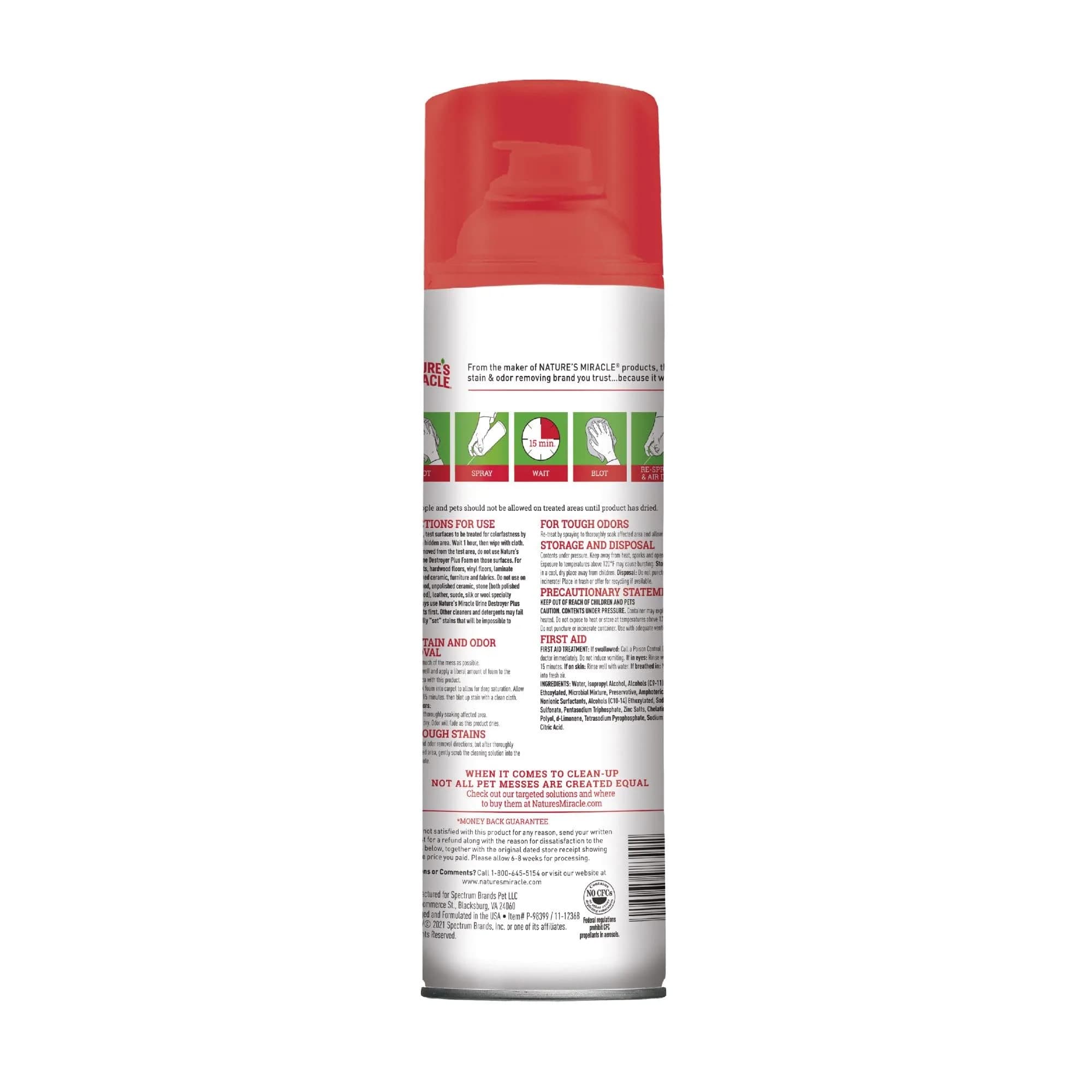 Nature's Miracle Dog Urine Destroyer Plus Foam 492ml (17.5 Fl Oz) | Enzymatic Cleaner for Tough Dog Urine Stains - view 2
