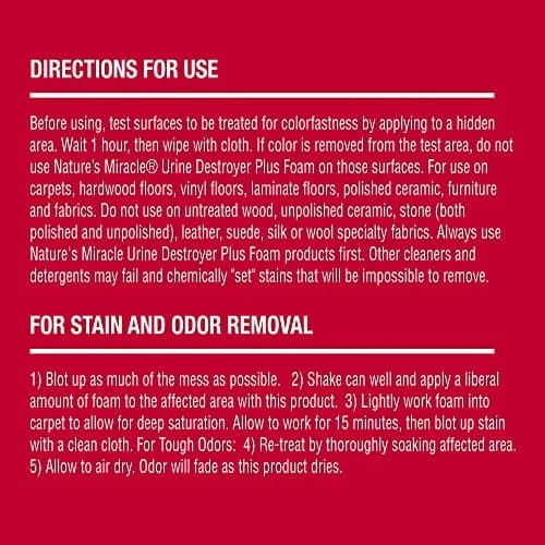 Nature's Miracle Dog Urine Destroyer Plus Foam 492ml (17.5 Fl Oz) | Enzymatic Cleaner for Tough Dog Urine Stains thumbnail 3