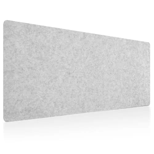 DAWNTREES Large Felt Desk Mat 100cm x 40cm (40"x16") | Smooth Glide & Non-Slip Grip — Light Grey