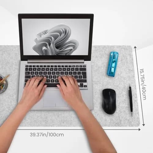 DAWNTREES Large Felt Desk Mat 100cm x 40cm (40"x16") | Smooth Glide & Non-Slip Grip thumbnail 3