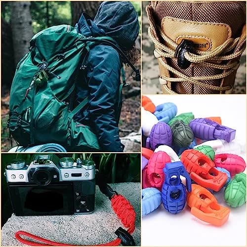 CooBigo Plastic Cord Lock Stopper 50 pcs | Spring Toggle for Paracord & Shoelaces thumbnail 5