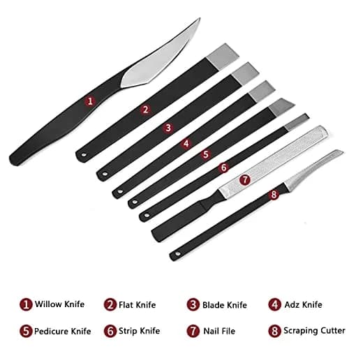 LOOKSEVEN Pedicure Knife Set 8 Pieces Stainless Steel & ABS | For Ingrown Toe Nails & Callus Removal thumbnail 3