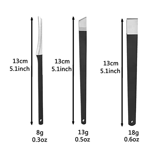 LOOKSEVEN Pedicure Knife Set for Ingrown Toenails, 3 Pieces Stainless Steel Foot Callus Remover Tool with Storage Bag | Professional Foot Care thumbnail 2