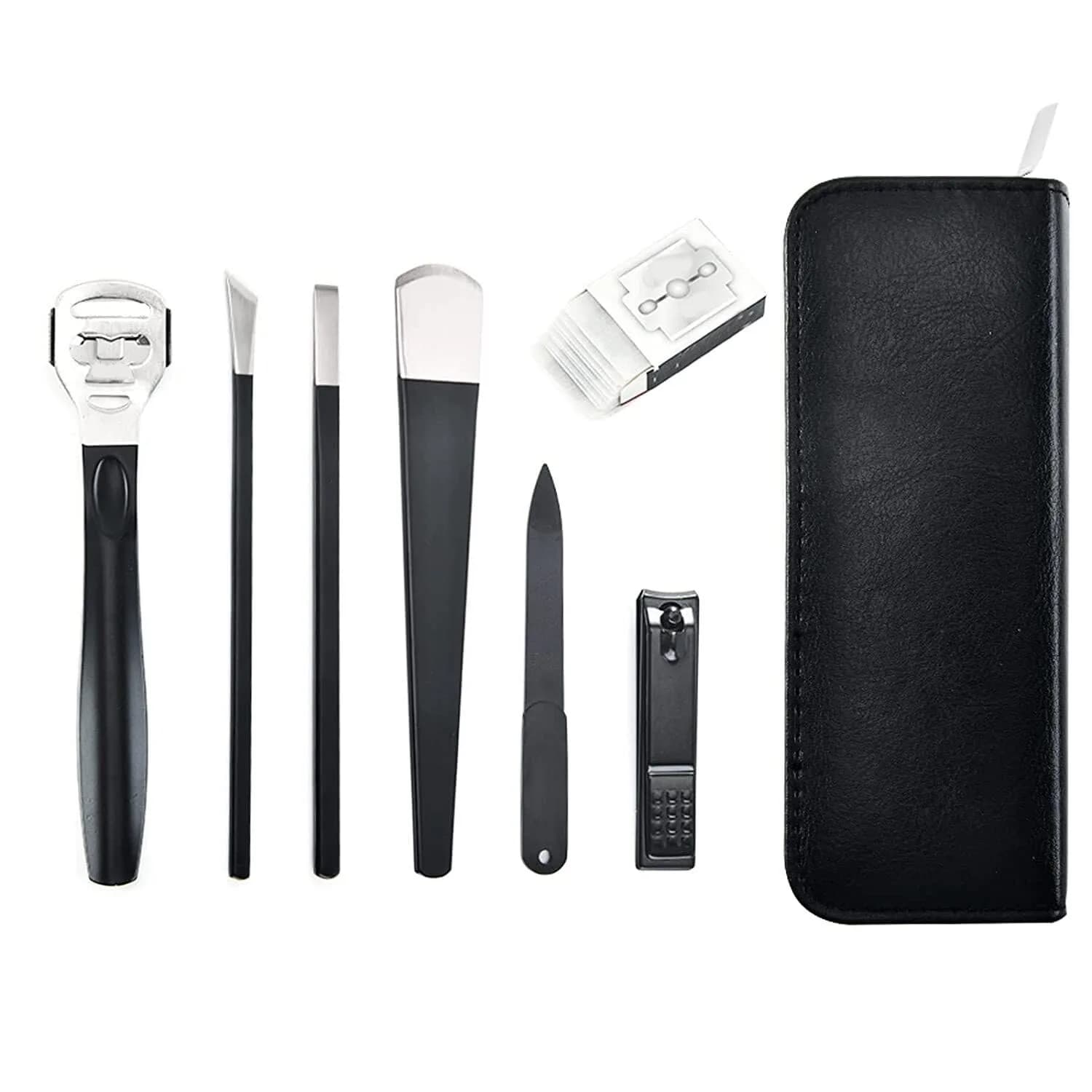 LOOKSEVEN Pedicure Knife Set 7 Pieces Stainless Steel | For Ingrown Toe Nails & Callus Removal — (Unspecified)