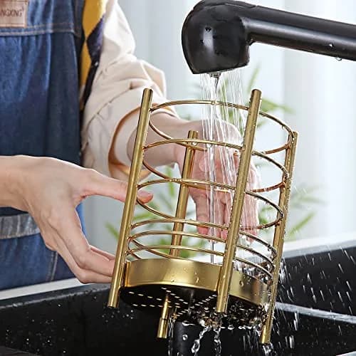 Berglander Gold Kitchen Utensils Set, 38 Pieces Non-stick Silicone Cooking Tools with Stainless Steel Holder, Dishwasher Safe thumbnail 5