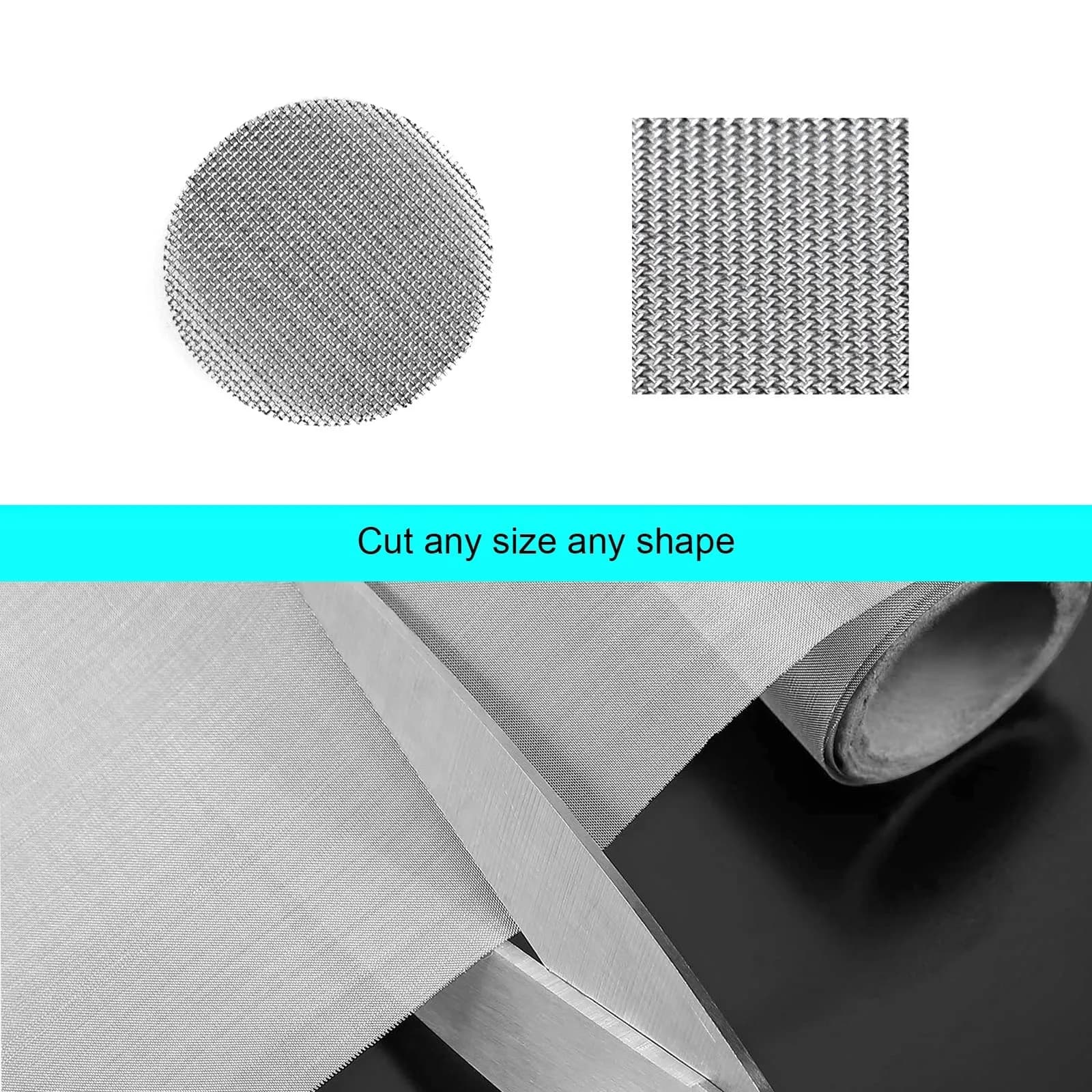 NSKONGDODO 304 Stainless Steel Woven Wire Mesh 30cm x 100cm (12" x 40") | Fine Filter Screen for Industrial Use - view 4