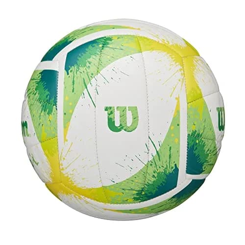 WILSON AVP Splatter Paint Outdoor Recreation Volleyball - Official Size, Green/White | 18-Panel Construction for Optimal Shape thumbnail 5