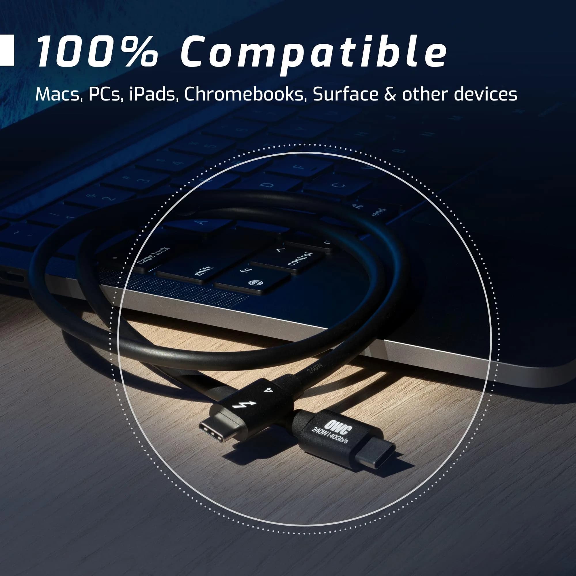 OWC Thunderbolt 4 Active USB-C Cable 40Gb/s 100W 2.0m (78in) | 8K Display Ready - view 5