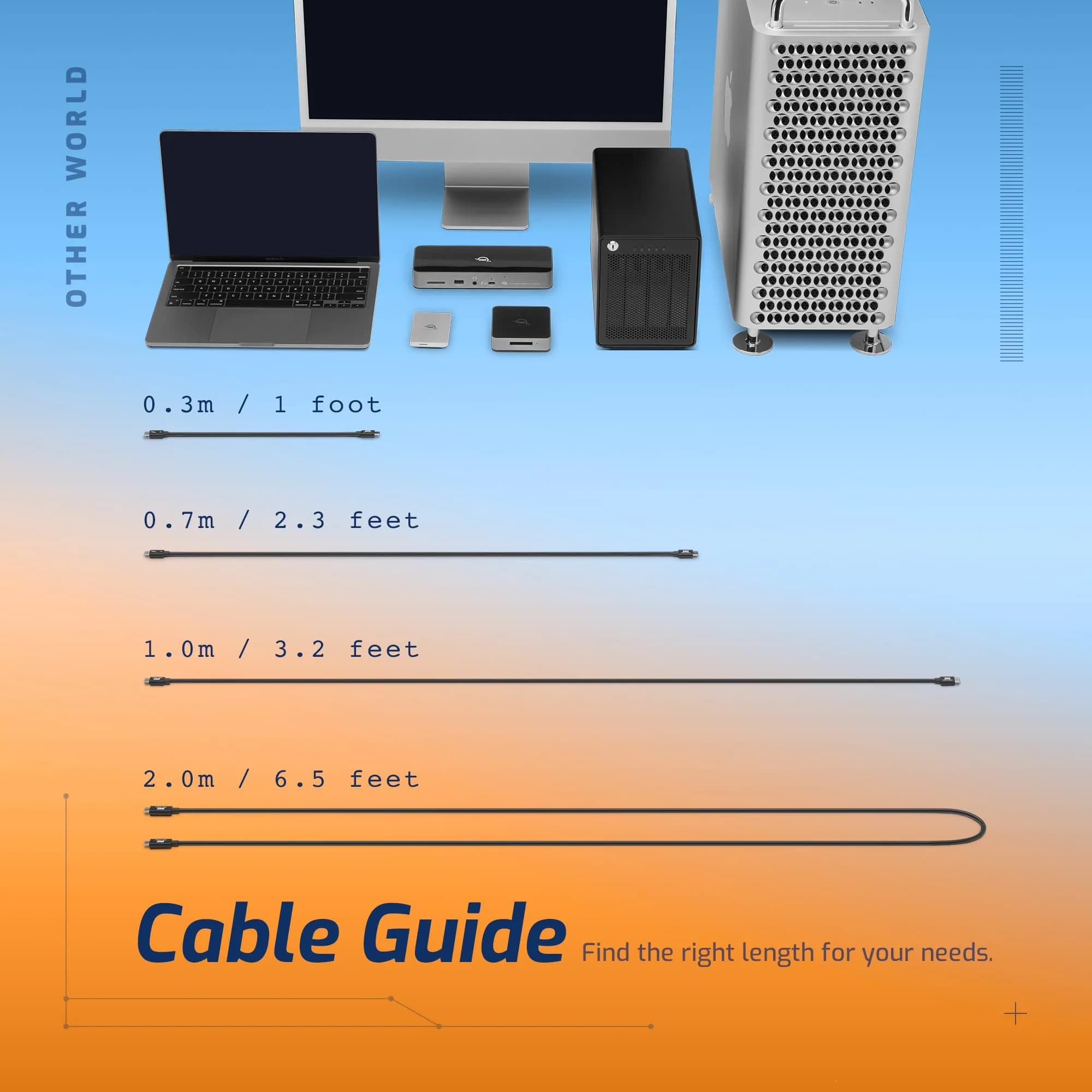 OWC Thunderbolt 4 Active USB-C Cable 40Gb/s 100W 2.0m (78in) | 8K Display Ready - view 8