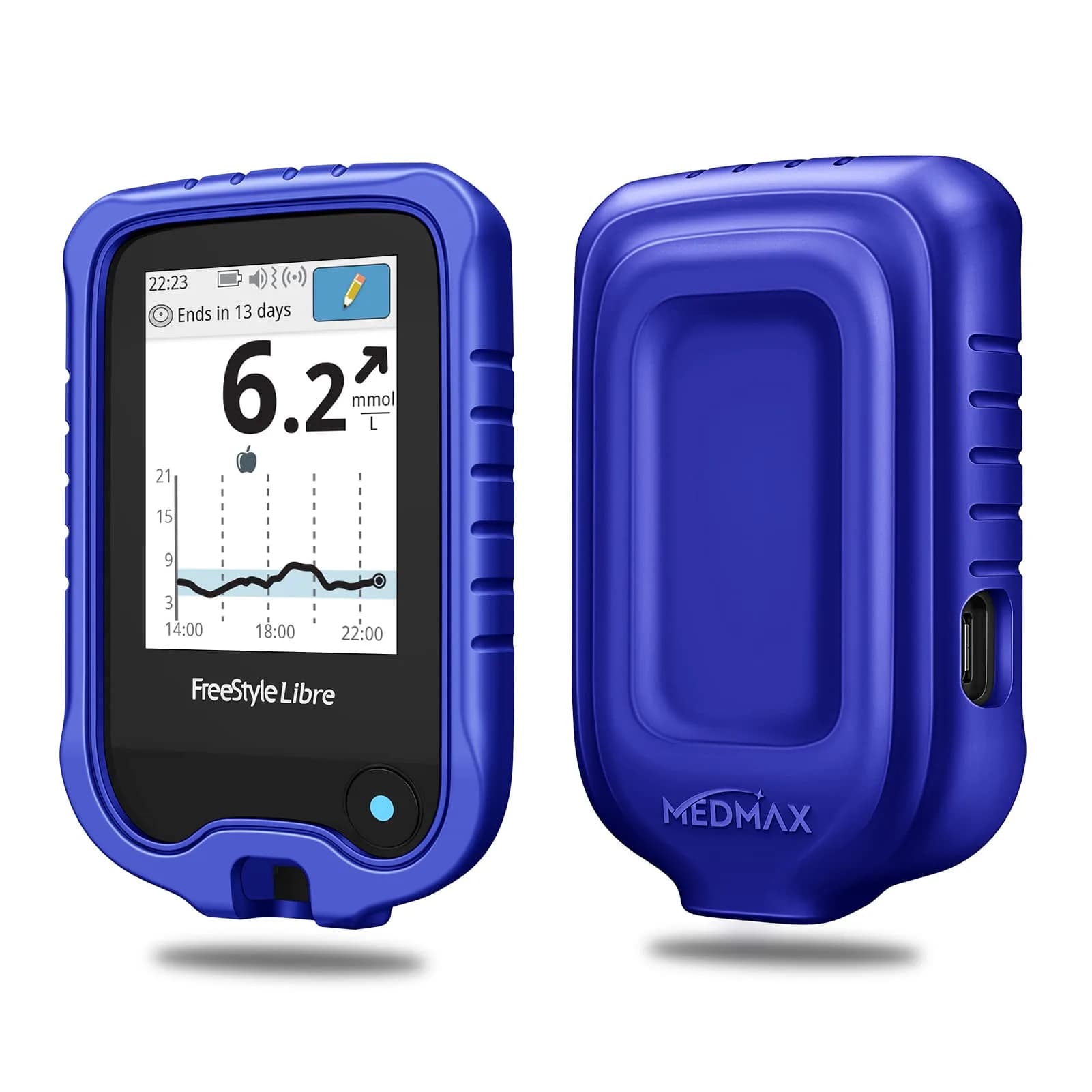 MEDMAX Silicone Case for Freestyle Libre 3 2 Reader | Navy Blue Protective Cover with Anti-Slip Grip - main product image