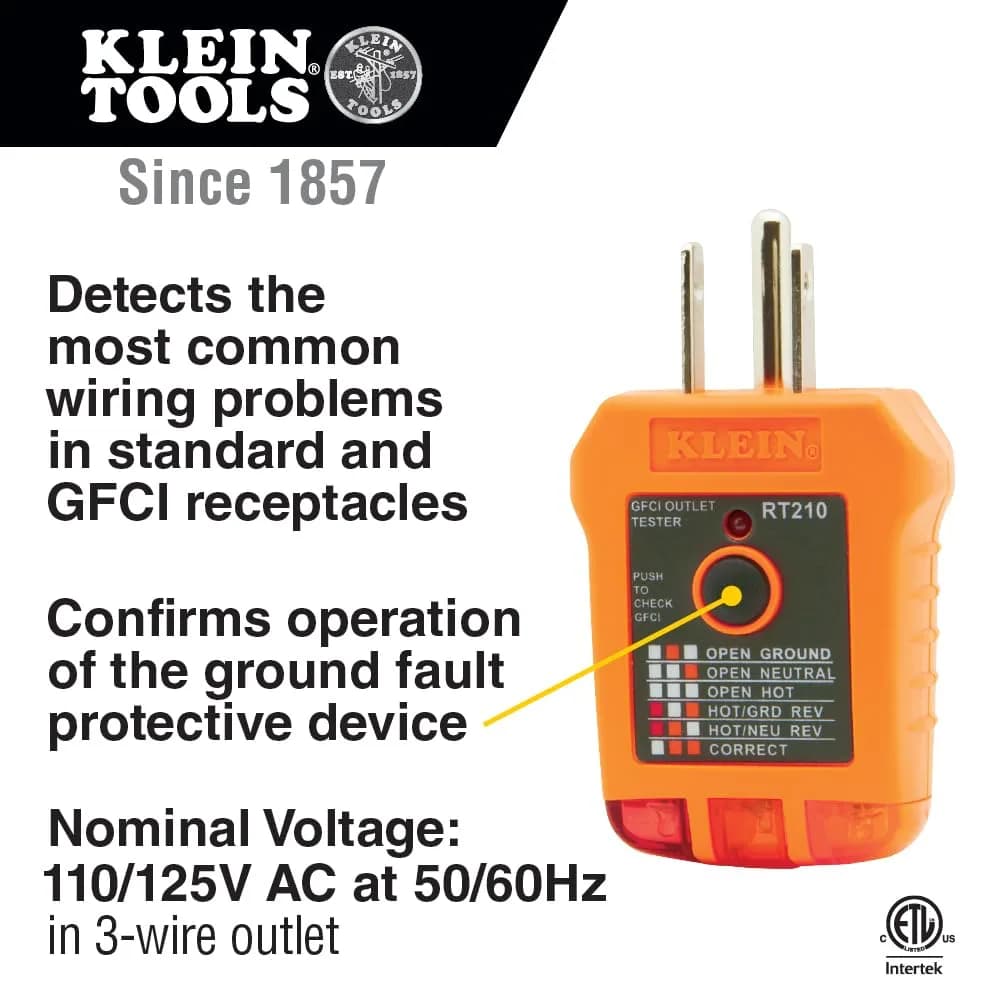 Klein Tools 80023P Home Inspector Tool Kit with Digital Moisture Meter, Non-Contact Voltage Tester, GFCI Outlet Tester, 3-Piece | 0.39 kg (0.85 lb) - view 2