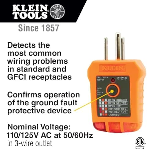 Klein Tools 80023P Home Inspector Tool Kit with Digital Moisture Meter, Non-Contact Voltage Tester, GFCI Outlet Tester, 3-Piece | 0.39 kg (0.85 lb) thumbnail 2