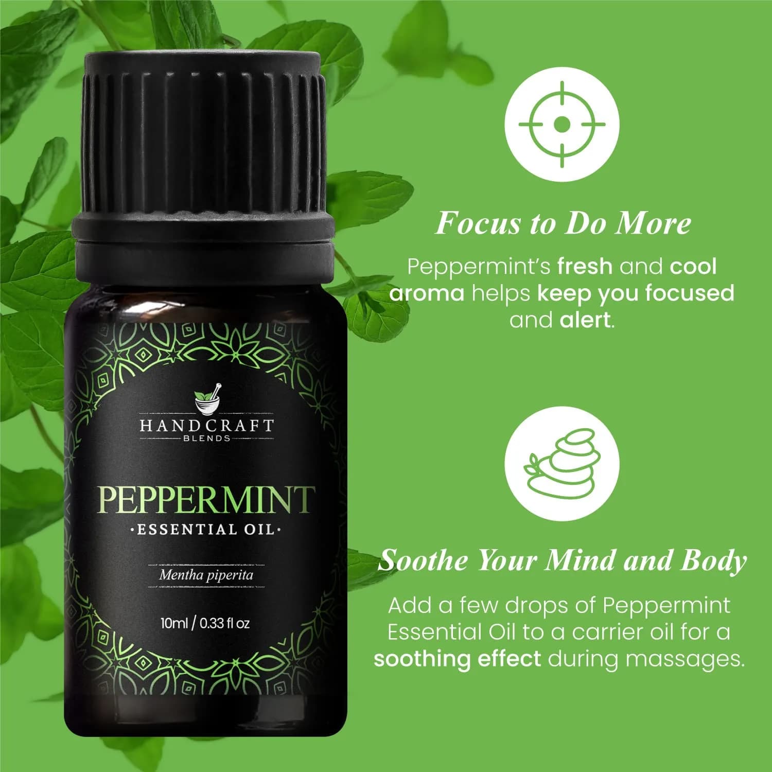 Handcraft Blends Peppermint Essential Oil 0.33 Fl Oz (10 ml) | Pure & Natural for Soap Making - view 4