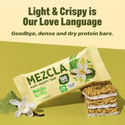 Mezcla Matcha Vanilla Snack Bars, 10g Plant Based Pea Protein Treat, 1 Ct. | Gluten Free & Vegan Protein Snack thumbnail 4