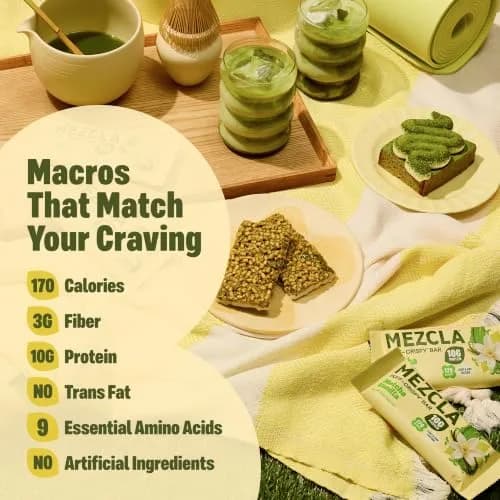 Mezcla Matcha Vanilla Snack Bars, 10g Plant Based Pea Protein Treat, 1 Ct. | Gluten Free & Vegan Protein Snack thumbnail 3