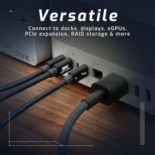 OWC Thunderbolt 4 USB-C Cable 40Gb/s 240W 0.72m (2.36 ft) | Certified for 8K Display & 240W Charging thumbnail 4
