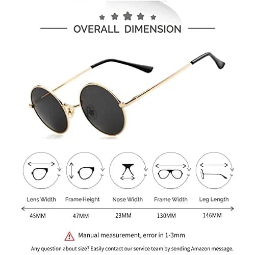 Kursan Small Round Polarized Sunglasses for Women Men | UV400 Protection, Lightweight, Retro Style thumbnail 5