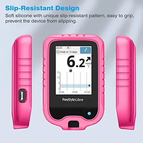 MEDMAX Silicone Case for Freestyle Libre 3 2 / Reader, Magenta | Protects Insulin Pump from Damage thumbnail 5