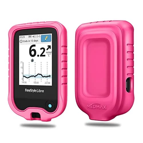 MEDMAX Silicone Case for Freestyle Libre 3 2 / Reader, Magenta | Protects Insulin Pump from Damage thumbnail 1