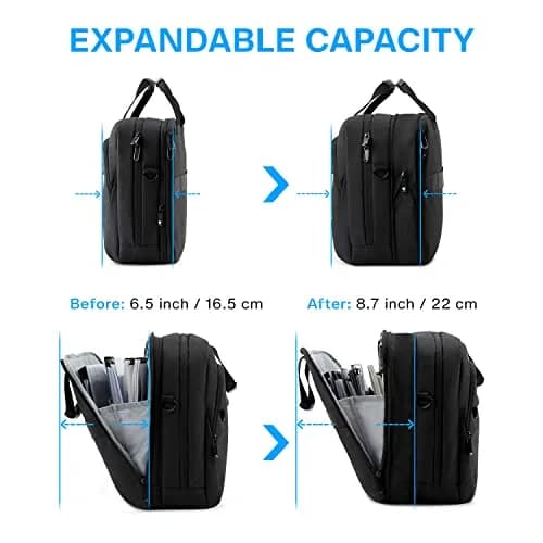 BAGSMART Expandable Laptop Briefcase for 18.4 Inch Laptops | Water-Resistant Business Travel Bag thumbnail 4