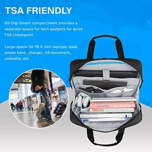 BAGSMART Expandable Laptop Briefcase for 18.4 Inch Laptops | Water-Resistant Business Travel Bag thumbnail 5