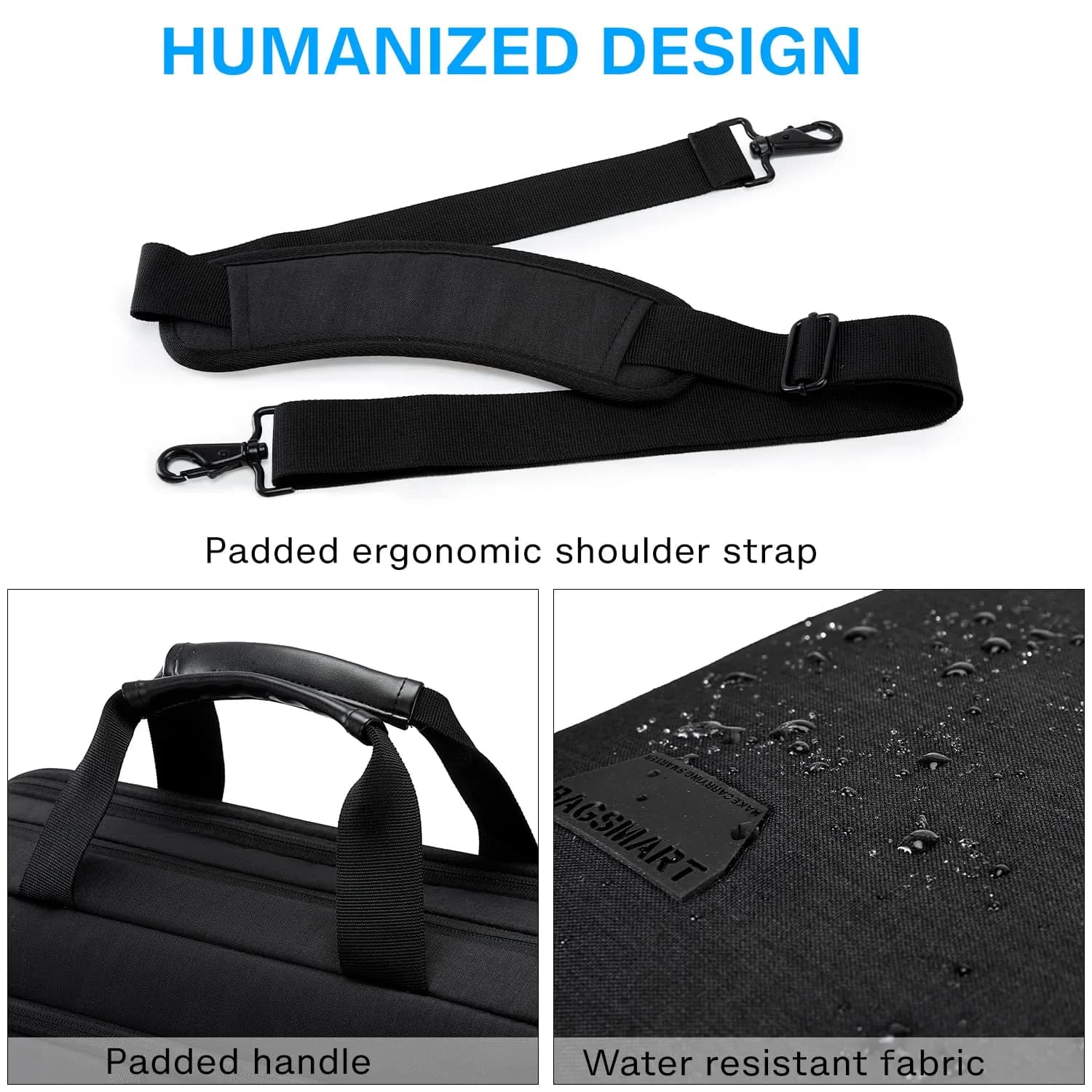 BAGSMART Expandable Laptop Briefcase for 18.4 Inch Laptops | Water-Resistant Business Travel Bag - view 6