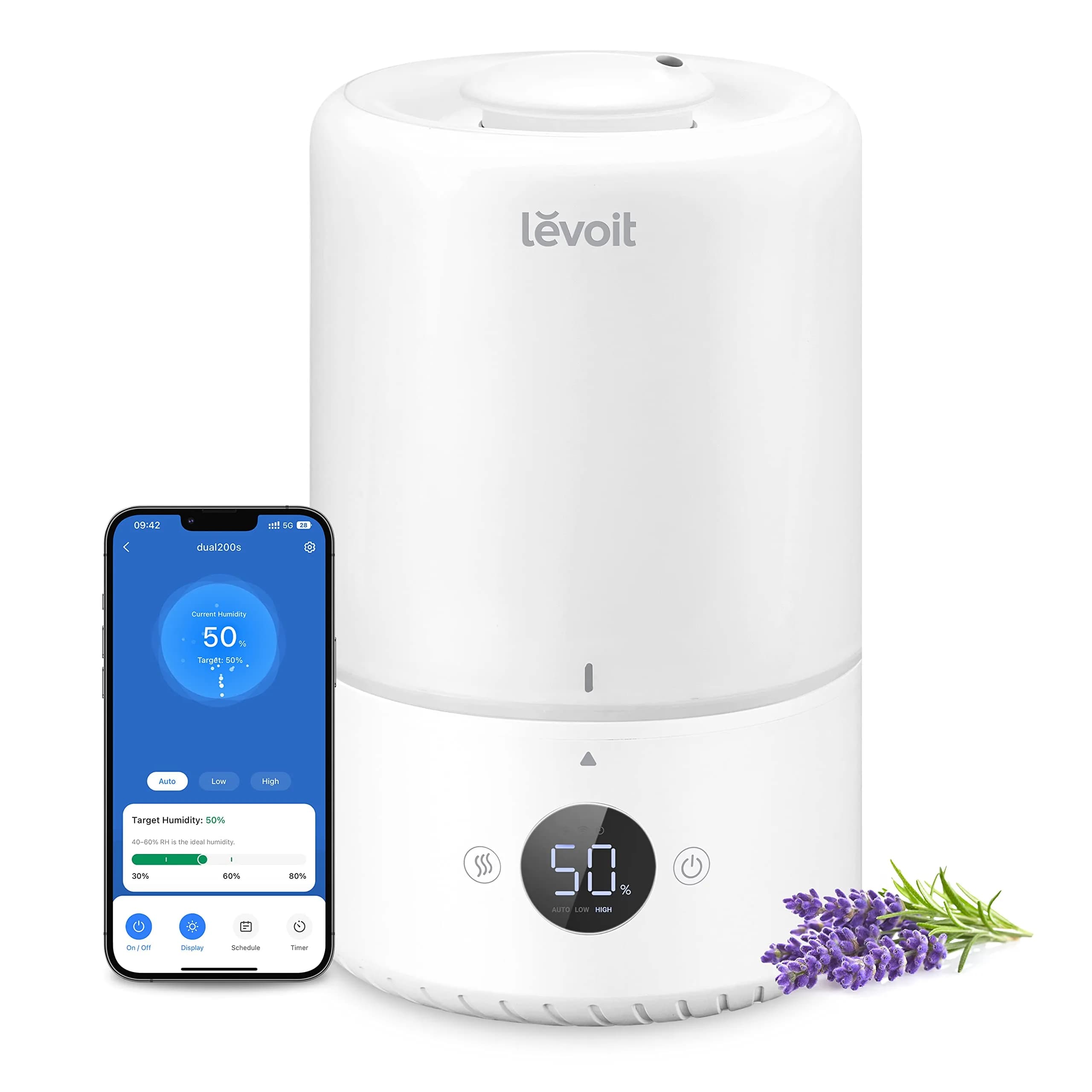 Levoit Smart Cool Mist Humidifier for Bedroom with Sensor, 3L | 25-Hour Runtime, App Control, Quiet Operation - main product image