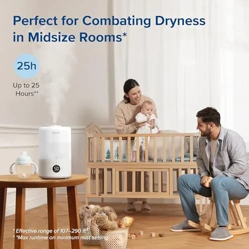 Levoit Smart Cool Mist Humidifier for Bedroom with Sensor, 3L | 25-Hour Runtime, App Control, Quiet Operation thumbnail 5
