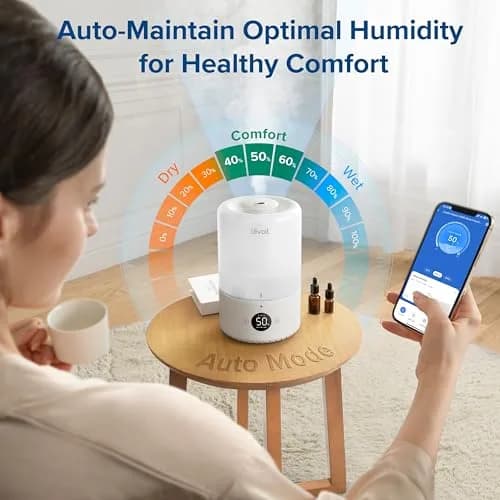 Levoit Smart Cool Mist Humidifier for Bedroom with Sensor, 3L | 25-Hour Runtime, App Control, Quiet Operation thumbnail 2