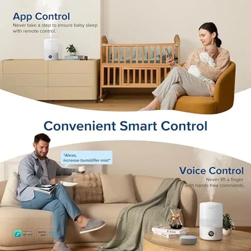 Levoit Smart Cool Mist Humidifier for Bedroom with Sensor, 3L | 25-Hour Runtime, App Control, Quiet Operation thumbnail 3