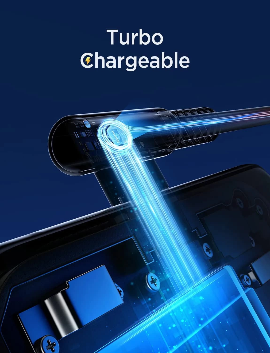 AINOPE Blue 6.6ft + 6.6ft Right Angle USB C to USB C Cable 60W Fast Charging & Data Transfer - view 4