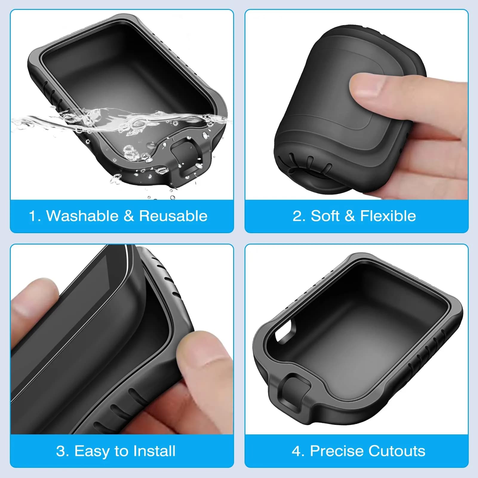 MEDMAX Silicone Case for Freestyle Libre 3 2 Reader | Black Protective Cover with Anti-Slip Grip - view 8