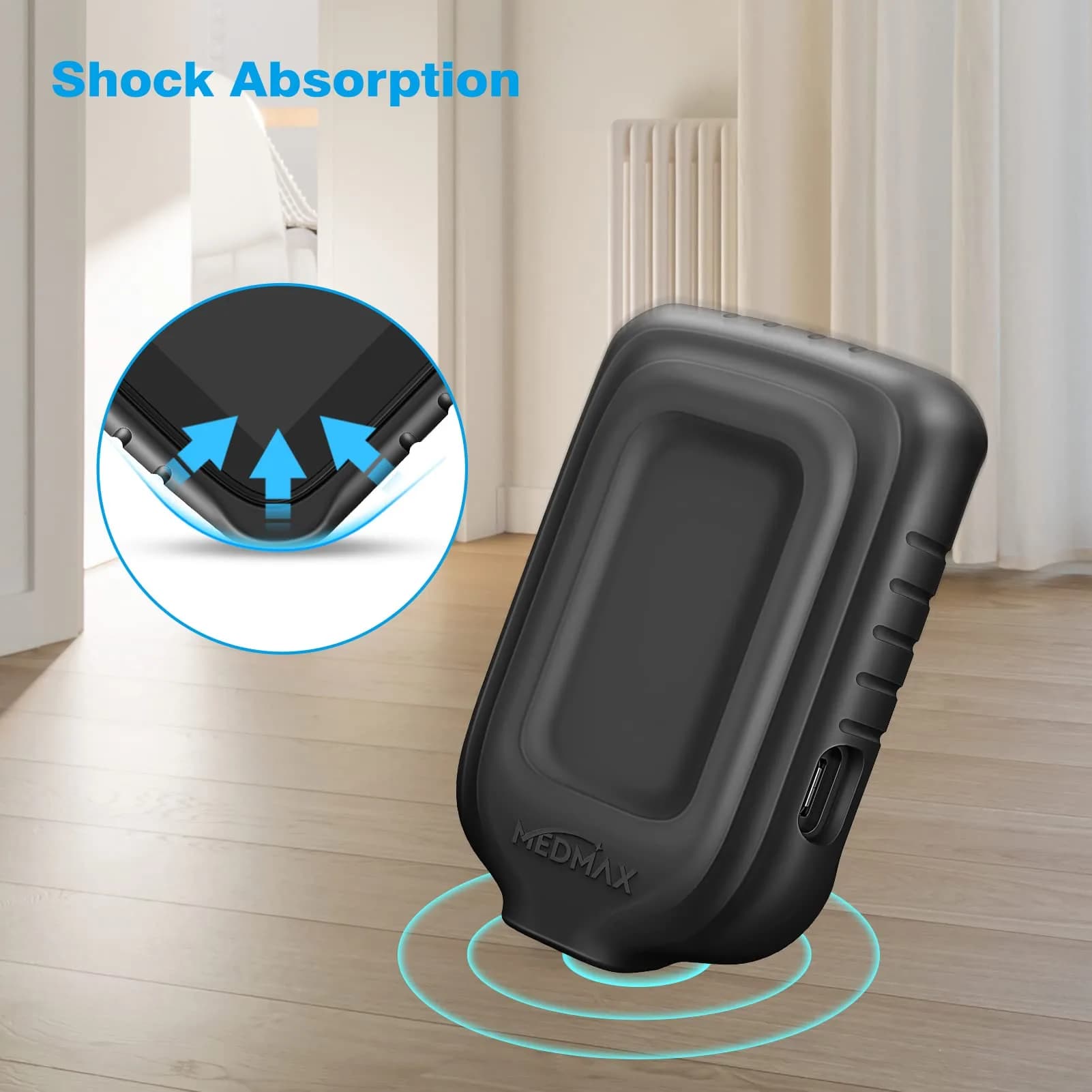 MEDMAX Silicone Case for Freestyle Libre 3 2 Reader | Black Protective Cover with Anti-Slip Grip - view 3