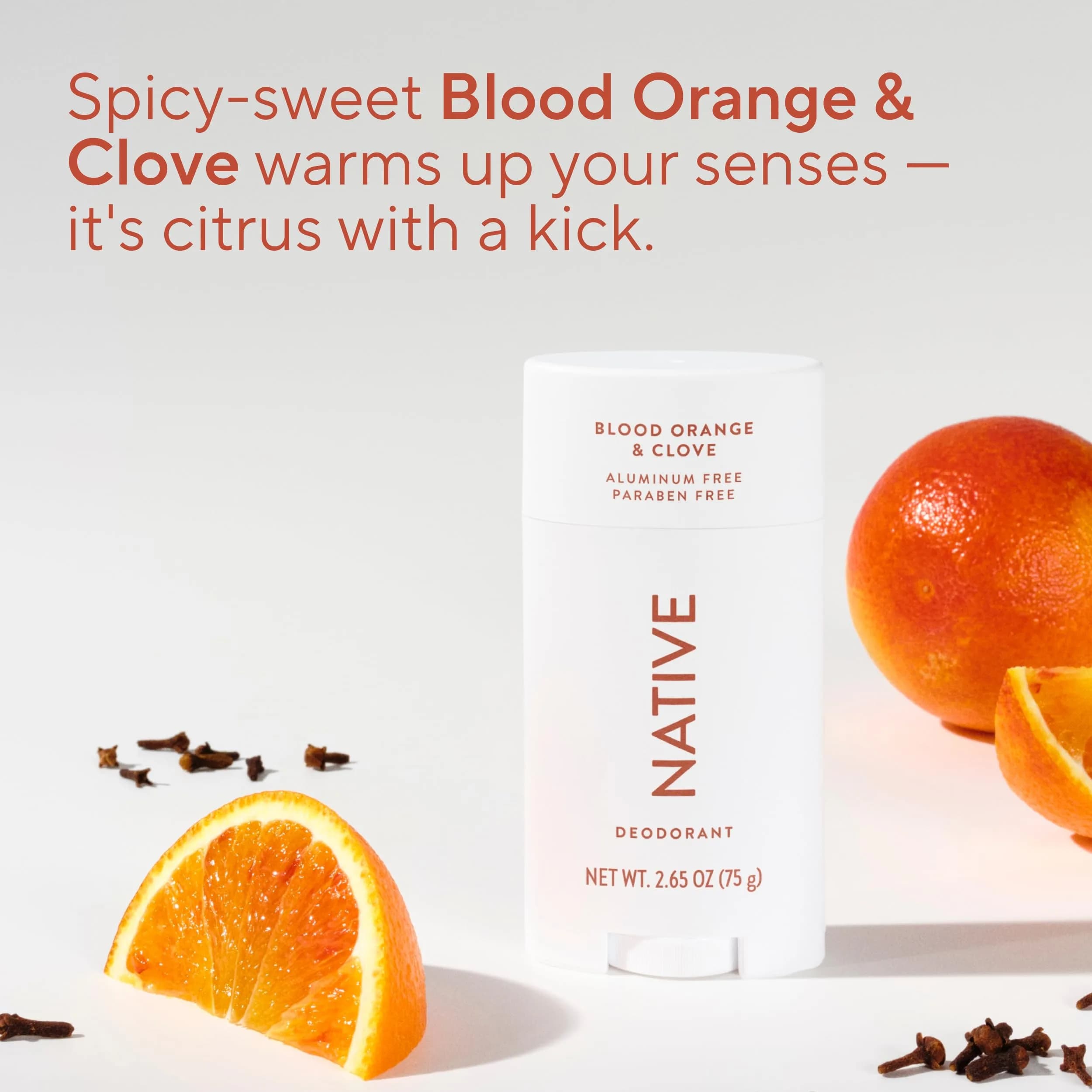 Native Aluminum-Free Deodorant, Blood Orange & Clove 75g (2.65 oz) | 72-Hour Odor Control with Shea Butter & Coconut Oil - view 4