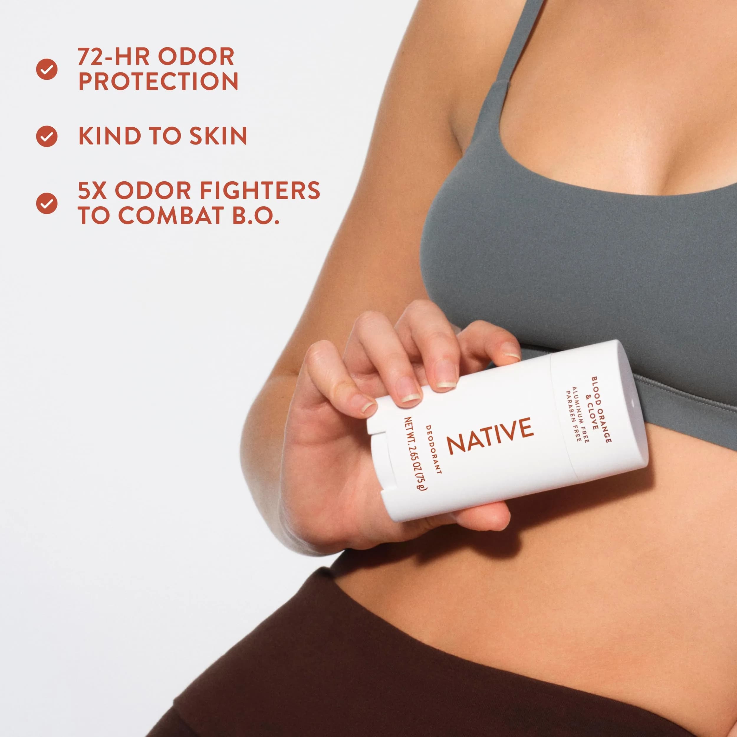 Native Aluminum-Free Deodorant, Blood Orange & Clove 75g (2.65 oz) | 72-Hour Odor Control with Shea Butter & Coconut Oil - view 7