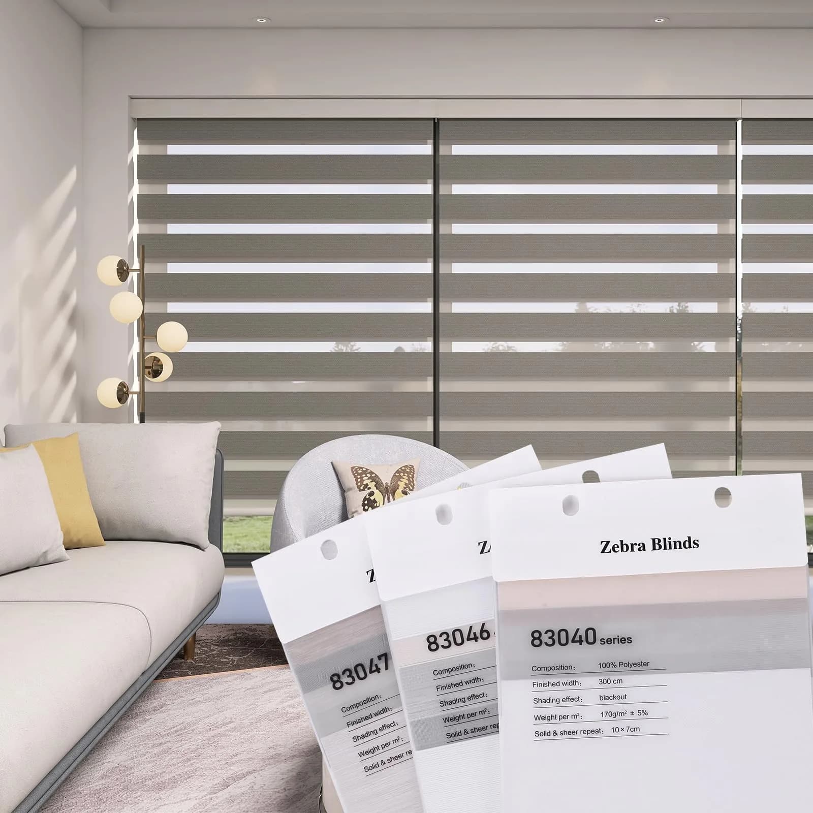 ACMEART Motorized Zebra Blinds Fabric Sample 1 Sq Ft (0.09 m²) | Multicolor Light Filtering Polyester - main product image