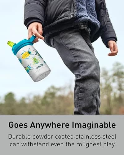 CamelBak Eddy+ Kids Stainless Steel Water Bottle 12oz (350ml) | School of Sharks thumbnail 2