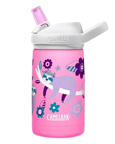 CamelBak Eddy+ Kids Stainless Steel Water Bottle 12oz (350ml) | Bite Valve Straw System, Insulated, Spill-Resistant thumbnail 1