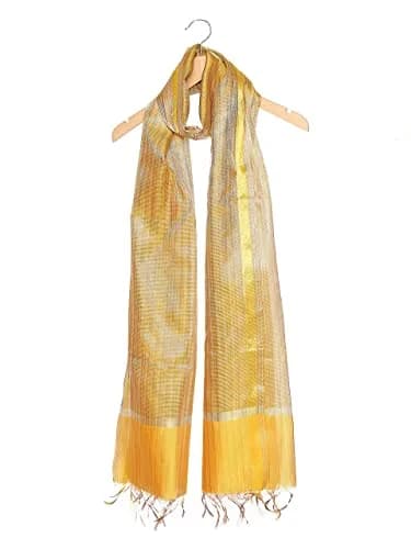 DUPATTA BAZAAR Men's Two Toned Gold Silk Dupatta | Elegant Ethnic Accessory for Men thumbnail 5