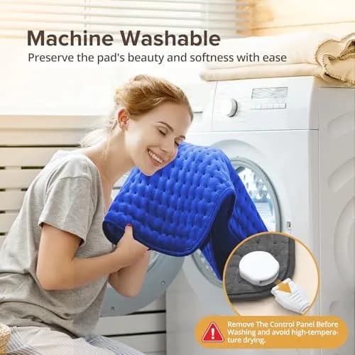Siinsay 33" x 17" Extra Large Heat Pad for Back Shoulders | 6 Heat Levels, Fast Heating, Soft Micro Plush, Auto Shut-Off thumbnail 7