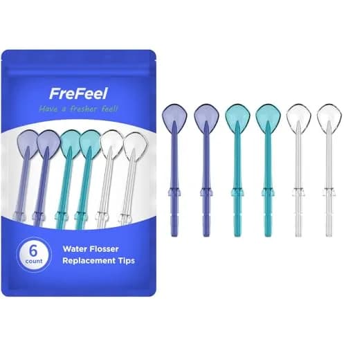 FreFeel Replacement Tongue Cleaner Tips for Waterpik Water Flosser, 6 Count (1.8 cm) | Freshens Breath thumbnail 1
