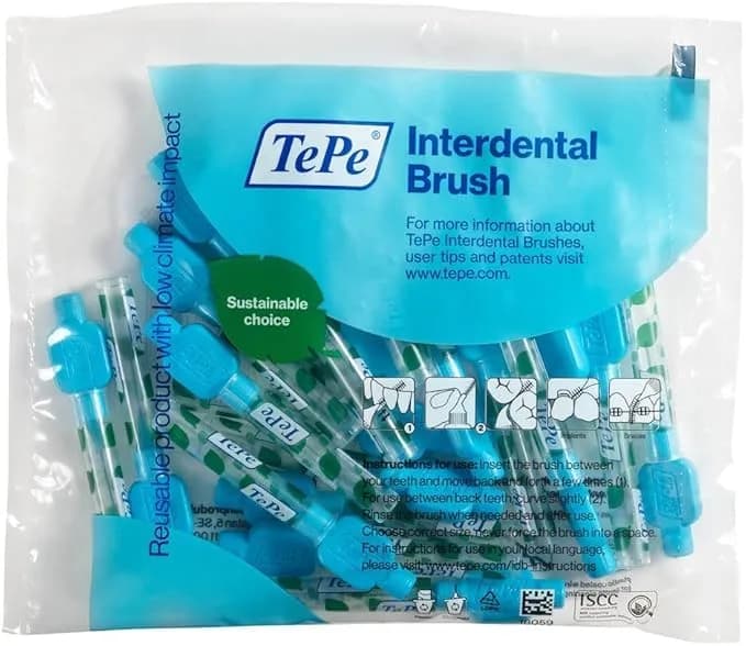TePe Original Interdental Brushes Size 5-0.8mm | 20 Count (Blue) | Dermatologist Tested Hypoallergenic Toothbrush thumbnail 7