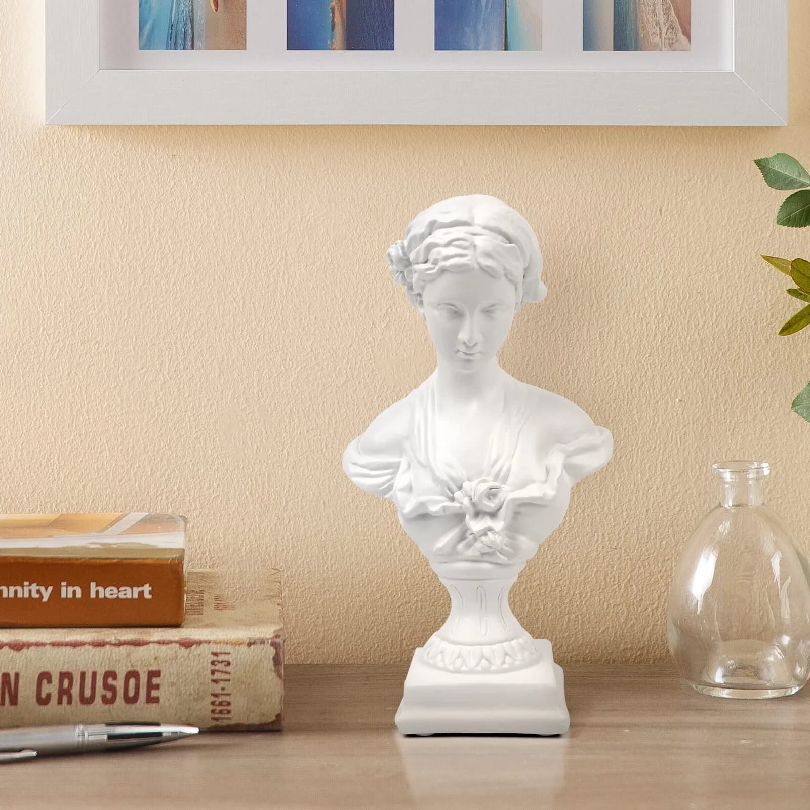 Norrclp Greek Statue of Venus Goddess Bust 21.8 cm (8.6in) | Classic Roman Head Sculpture for Home Decor - view 4